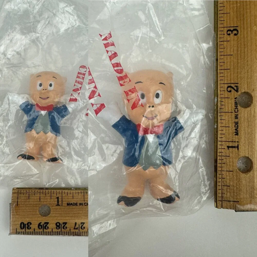 Sealed Vtg 1988 Looney Tunes Porky Pig Cake Topper‎ Figurine Applause Brand